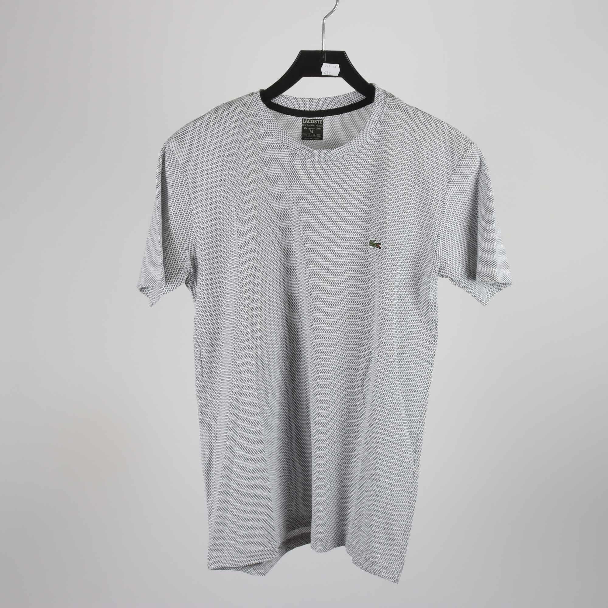 T-shirt, Lacoste, vit, mönstrad, stl. M.