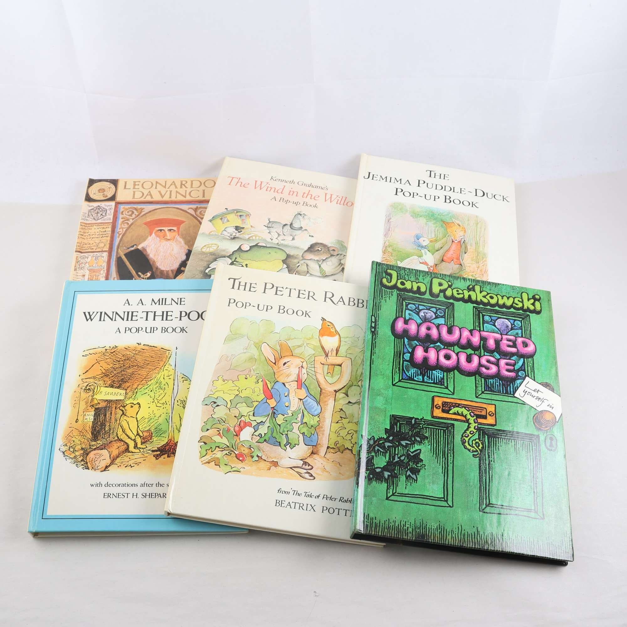 Pop-up-böcker på engelska, Beatrix Potter, A. A. Milne, m.m., 6 st.