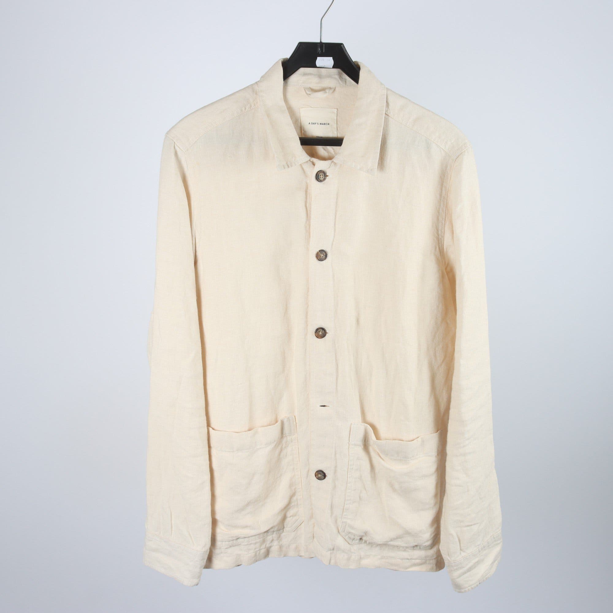 Worker jacket, A Day’s March, beige, 100% lin, stl. M.
