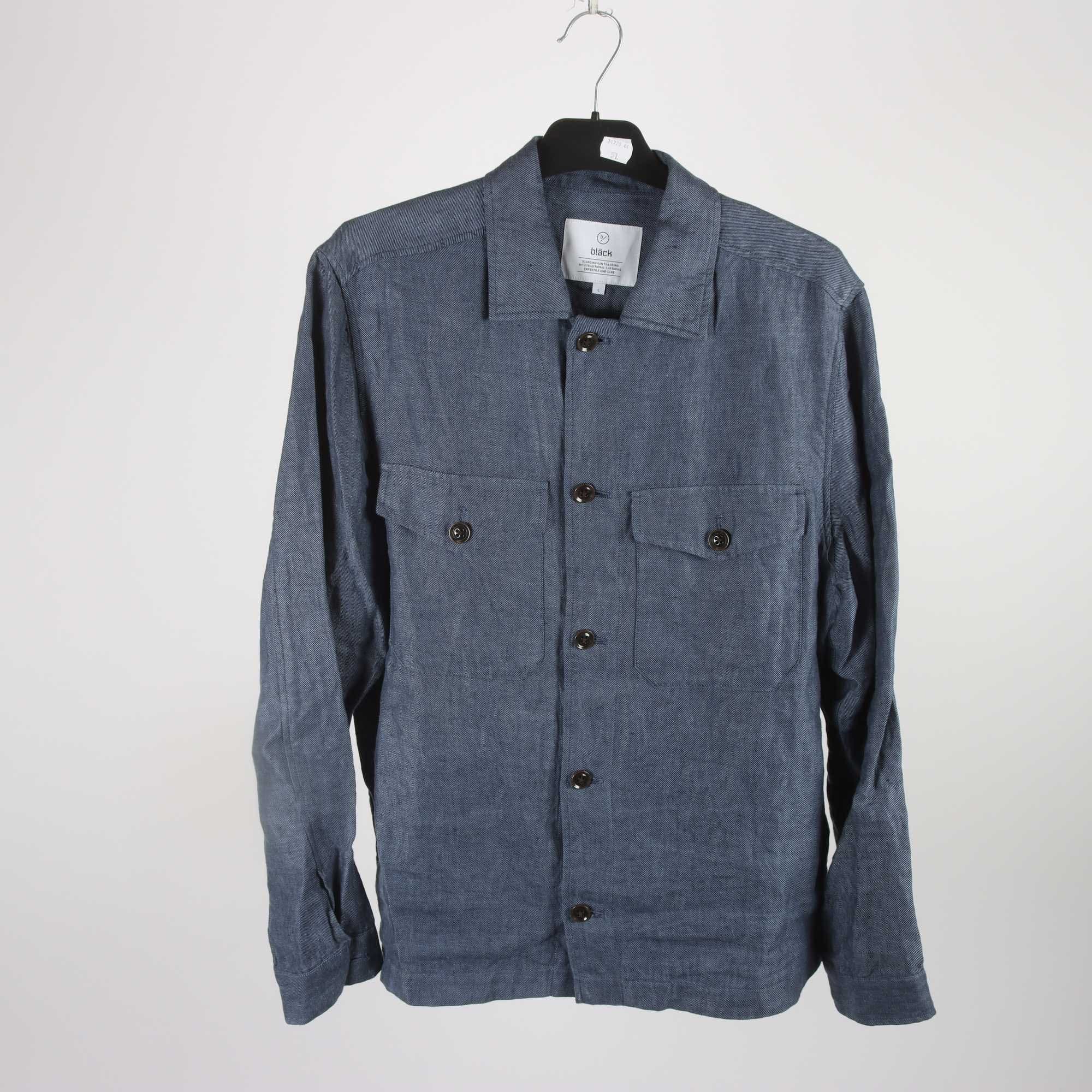 Overshirt, Bläck, blå, 100% linne, stl. L