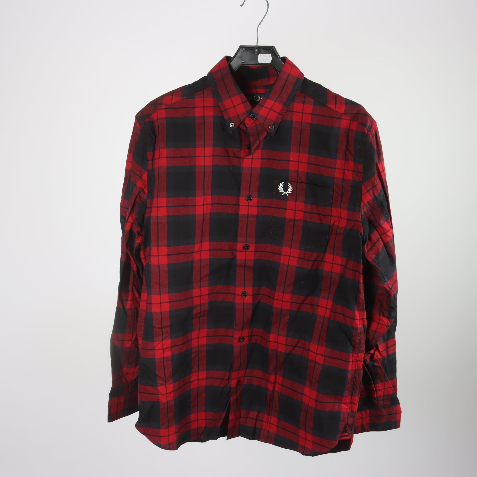 Skjorta, Fred Perry, röd, blå, svart, rutig, stl. M