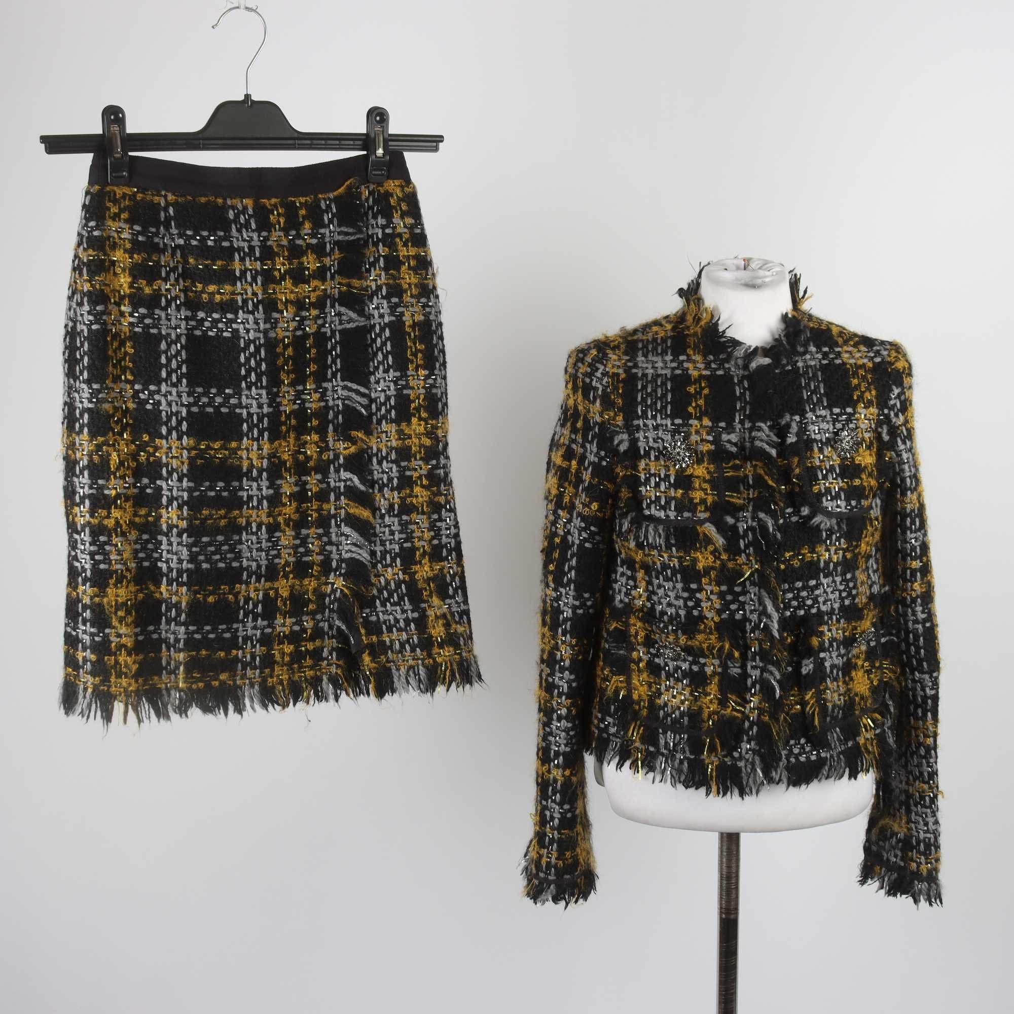 2-delat set, Erdem x H&M, svart, grå, gul