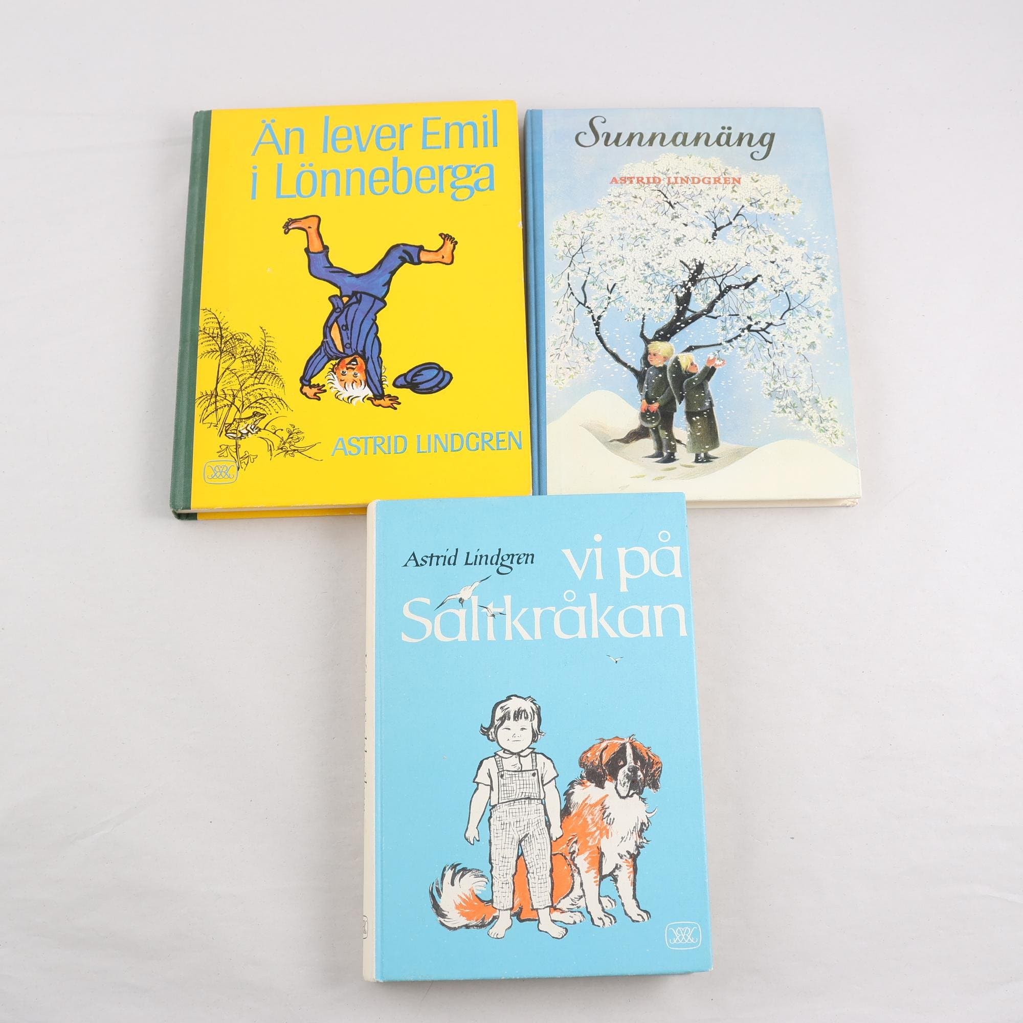 Astrid Lindgren, bokpaket med 3 volymer (tidiga utgåvor)