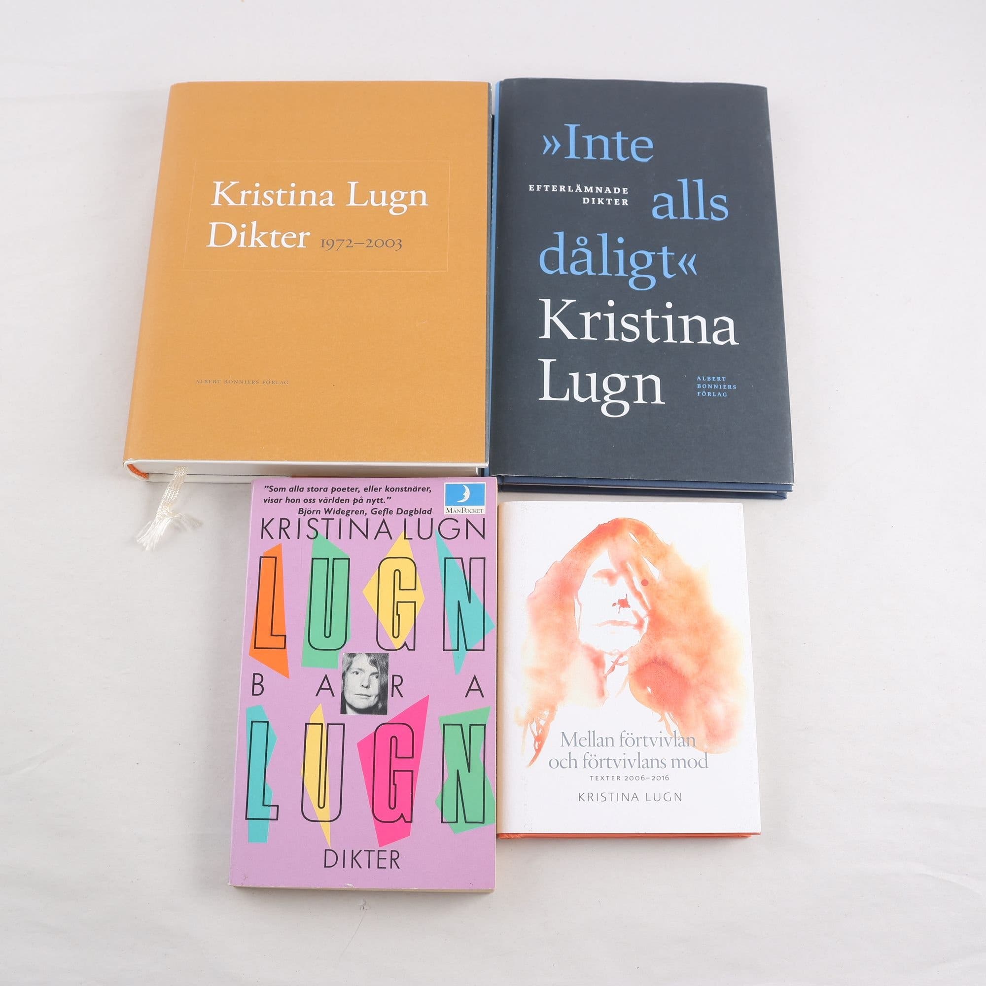 Kristina Lugn, bokpaket med 4 volymer