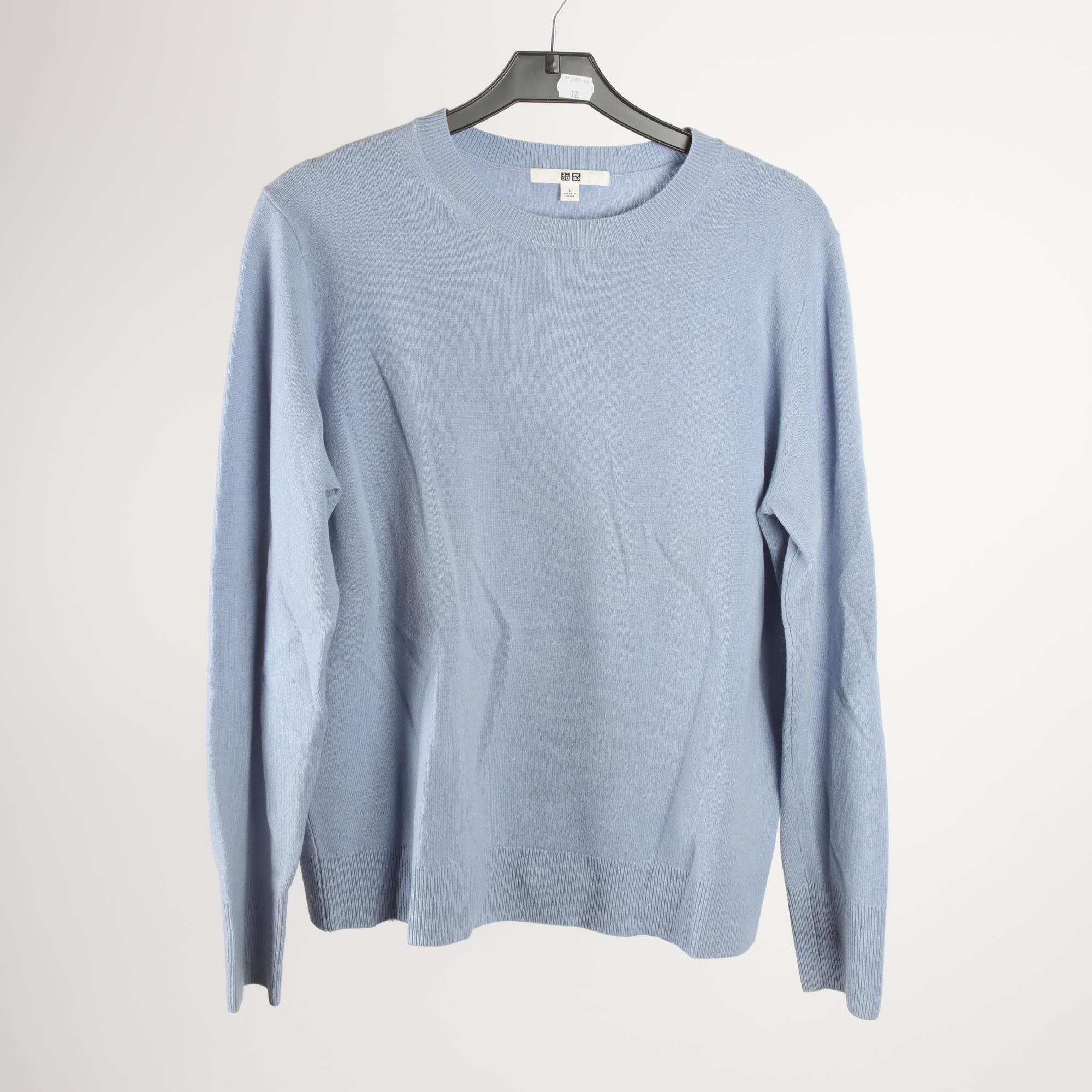 Tröja, Uniqlo, blå, 100% kashmir, stl. L