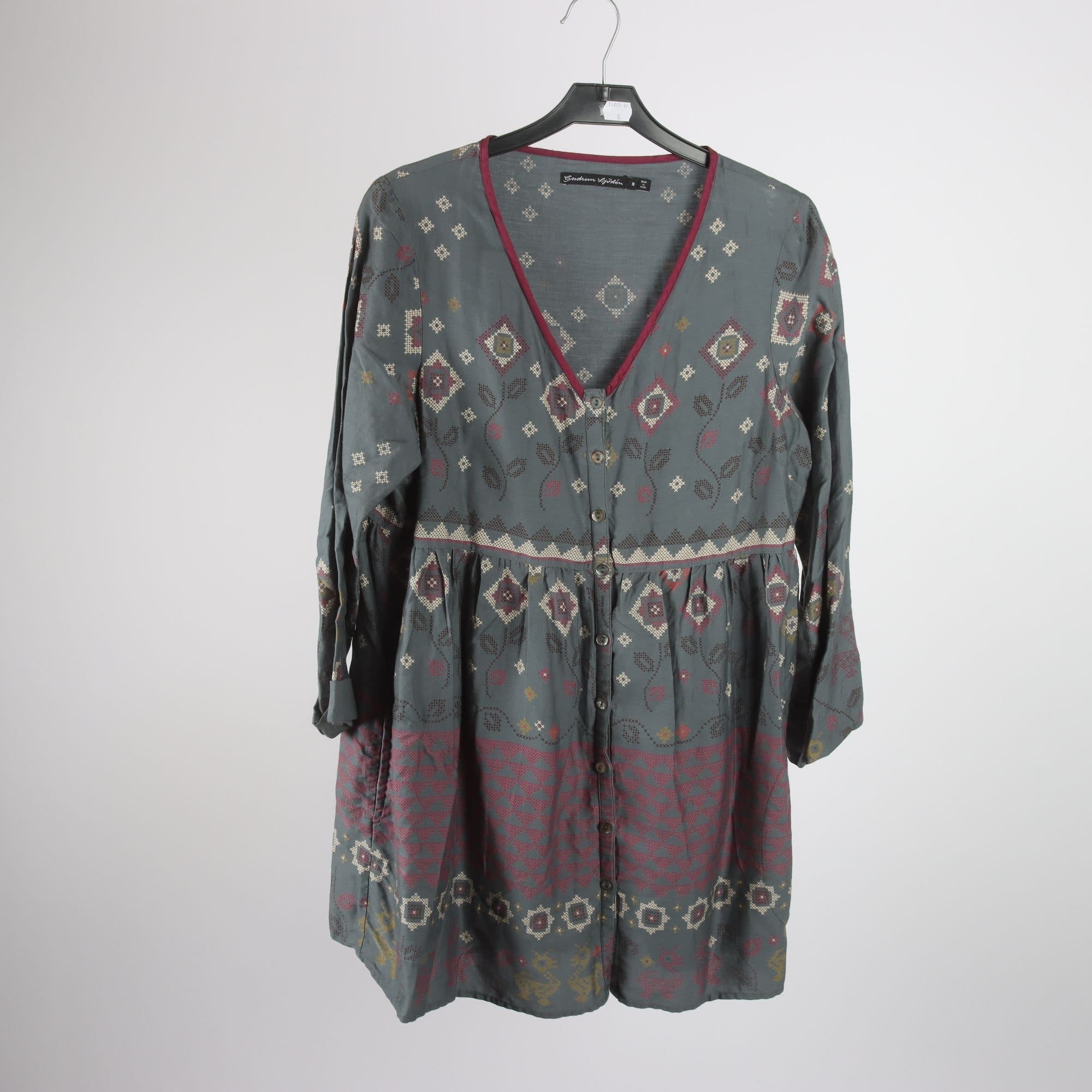 Tunika/klänning,Gudrun Sjödén, gråblå, mönstrad, stl. S