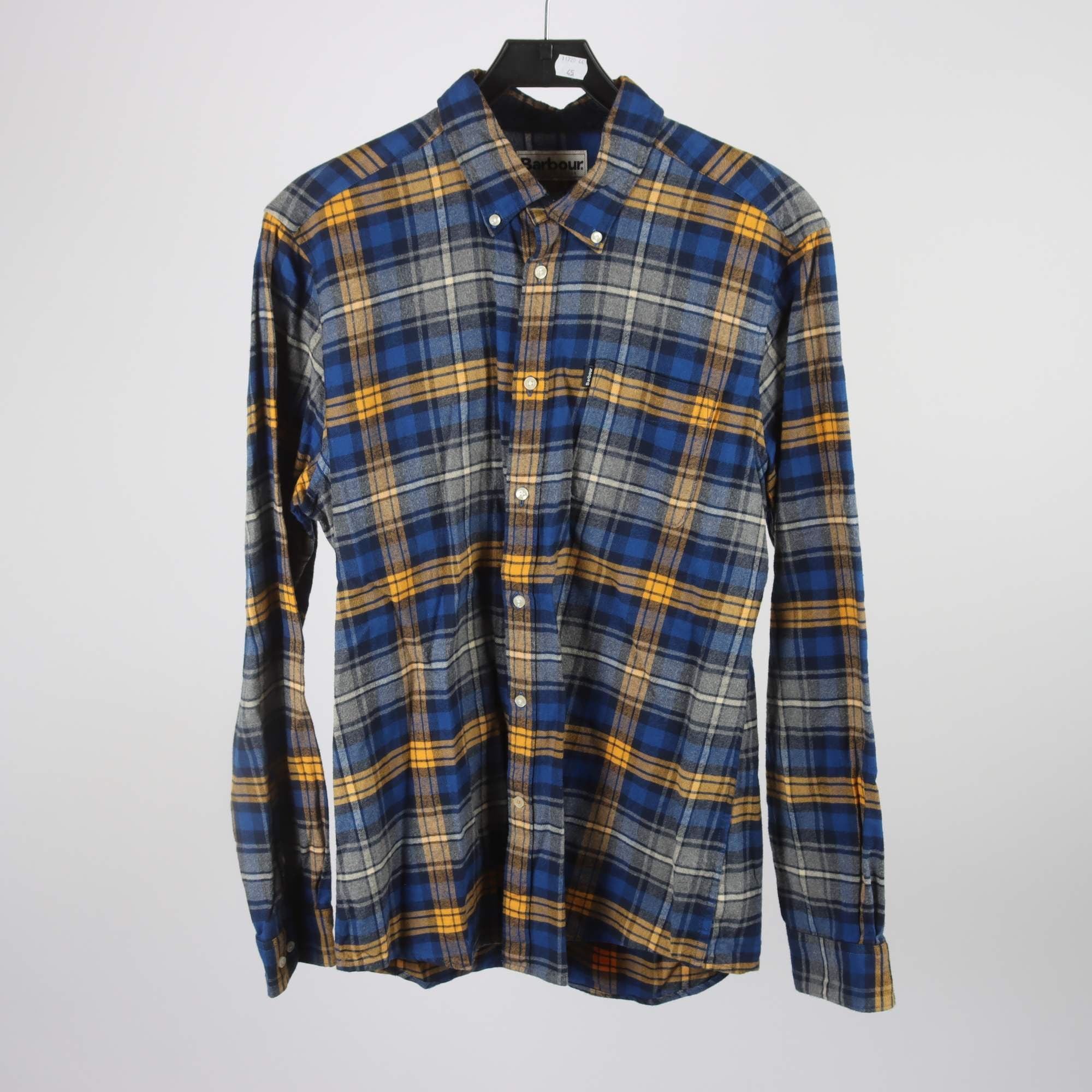 Skjorta, Barbour, blå, gul, rutig, stl. L